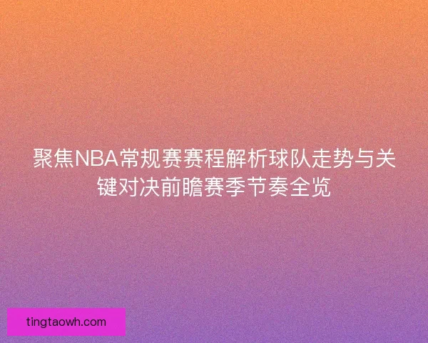 聚焦NBA常规赛赛程解析球队走势与关键对决前瞻赛季节奏全览